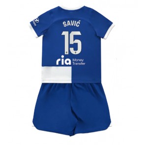 Atletico Madrid Stefan Savic #15 Replika Babytøj Udebanesæt Børn 2023-24 Kortærmet (+ Korte bukser)